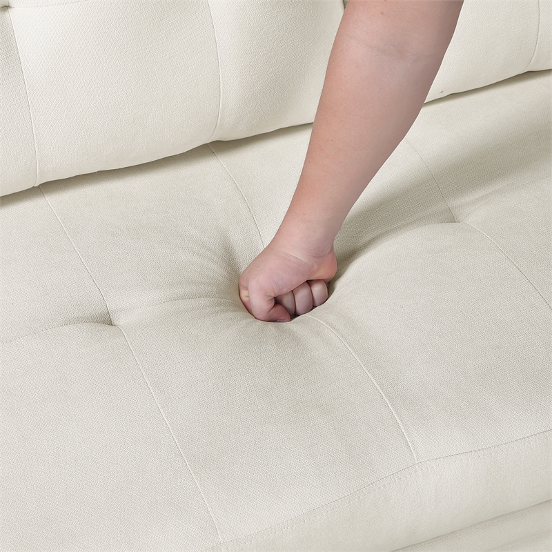 Lexicon Elara Textured 2pcs Reversible Sectional with Reversible Chaise in Beige