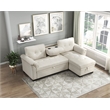 Lexicon Elara Textured 2pcs Reversible Sectional with Reversible Chaise in Beige