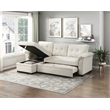 Lexicon Elara Textured 2pcs Reversible Sectional with Reversible Chaise in Beige