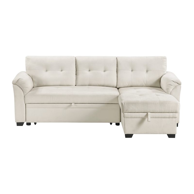 Lexicon Elara Textured 2pcs Reversible Sectional with Reversible Chaise in Beige