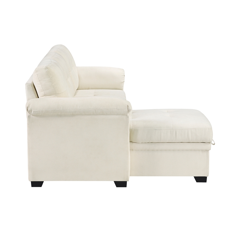 Lexicon Elara Textured 2pcs Reversible Sectional with Reversible Chaise in Beige