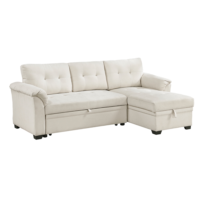 Lexicon Elara Textured 2pcs Reversible Sectional with Reversible Chaise in Beige