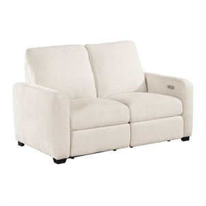 Lexicon Vera Chenille Power Double Reclining Love Seat in Beige