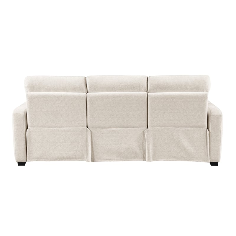 Lexicon Vera Chenille Pwr Double Reclining Sofa with USB Charging Ports in Beige