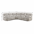Lexicon Fargo Faux Leather 3-Piece Power Reclining Sectional in Silver Gray
