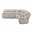 Lexicon Fargo Faux Leather 3-Piece Power Reclining Sectional in Silver Gray