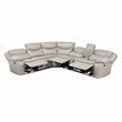 Lexicon Fargo Faux Leather 3-Piece Power Reclining Sectional in Silver Gray