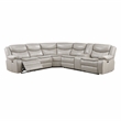 Lexicon Fargo Faux Leather 3-Piece Power Reclining Sectional in Silver Gray