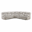 Lexicon Fargo Faux Leather 3-Piece Power Reclining Sectional in Silver Gray