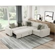 Lexicon Isla Microfiber 3-Piece Sectional with Pull-out Bed in Sage Sand