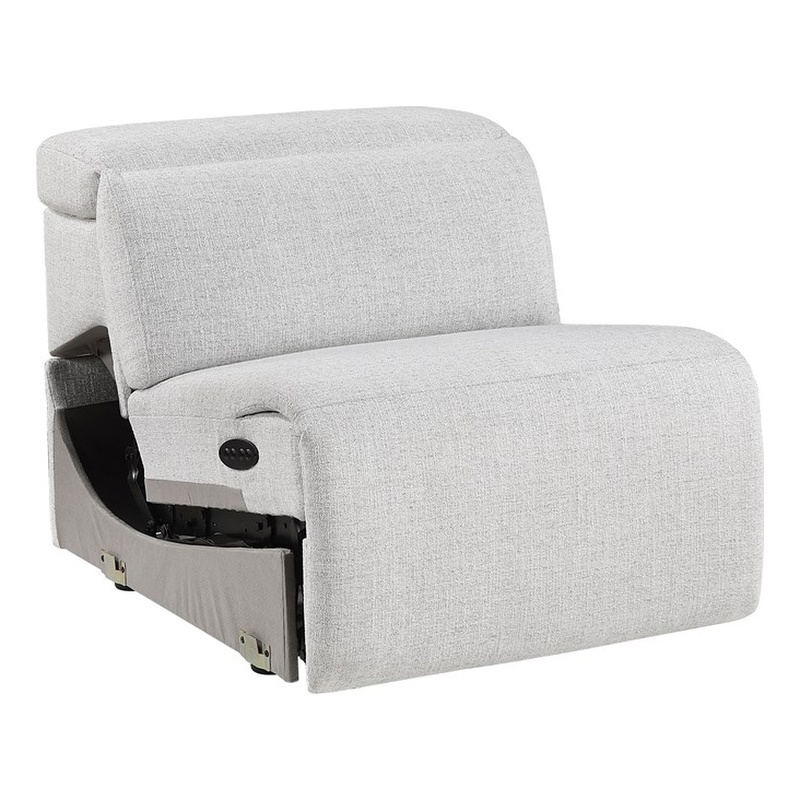 Lexicon McPherson Chenille (5/5) Power Armless Reclining Chair in Cloud