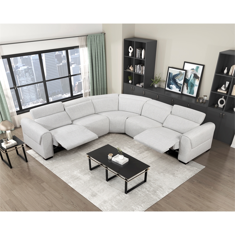 Lexicon McPherson Chenille (2/2) Power Right Side Reclining Chair in Cloud