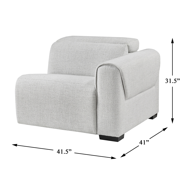 Lexicon McPherson Chenille (2/2) Power Right Side Reclining Chair in Cloud
