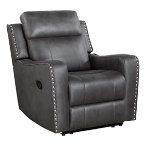 Lexicon Kellen Microfiber Reclining Chair in Smoky Gray
