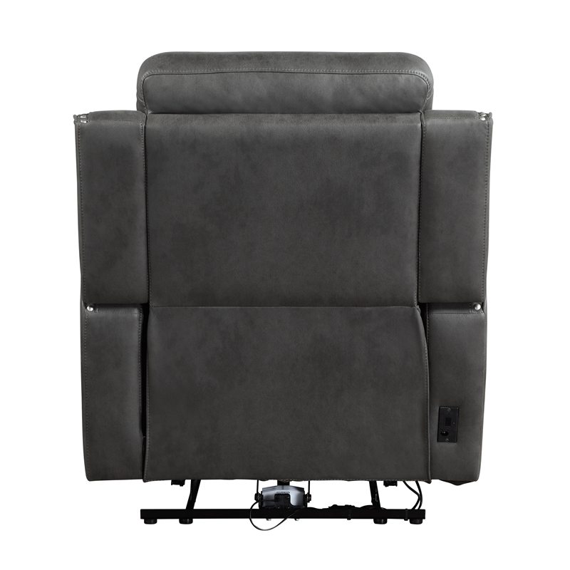 Lexicon Kellen Microfiber Power Reclining Chair in Smoky Gray