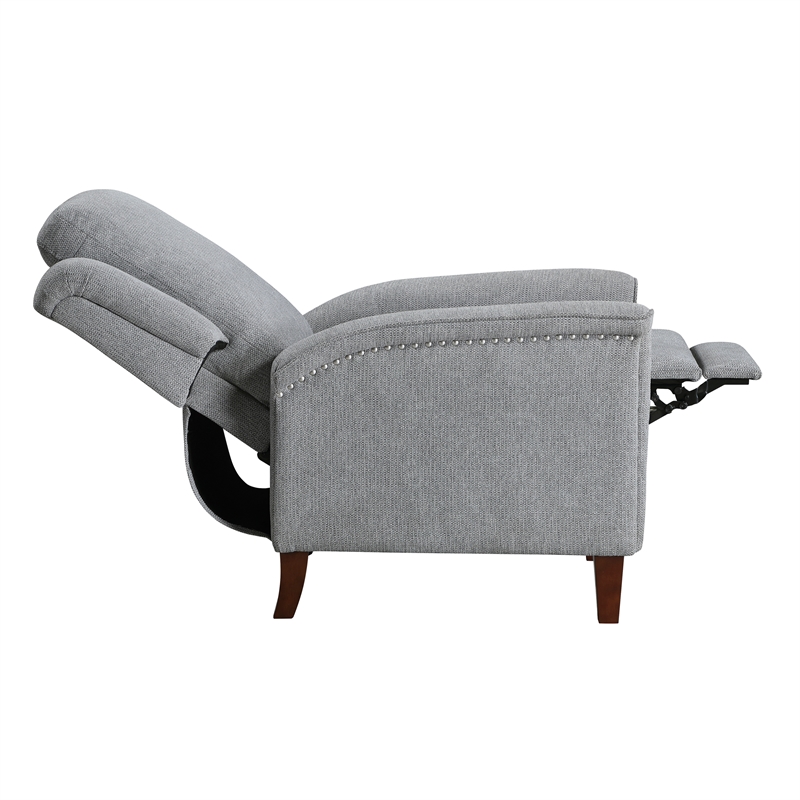 Lexicon Lansing Chenille Push Back Reclining Chair in Gray