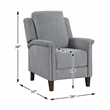 Lexicon Lansing Chenille Push Back Reclining Chair in Gray