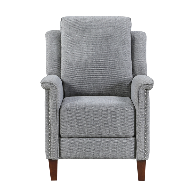 Lexicon Lansing Chenille Push Back Reclining Chair in Gray