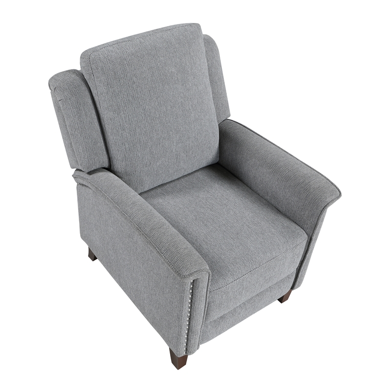 Lexicon Lansing Chenille Push Back Reclining Chair in Gray