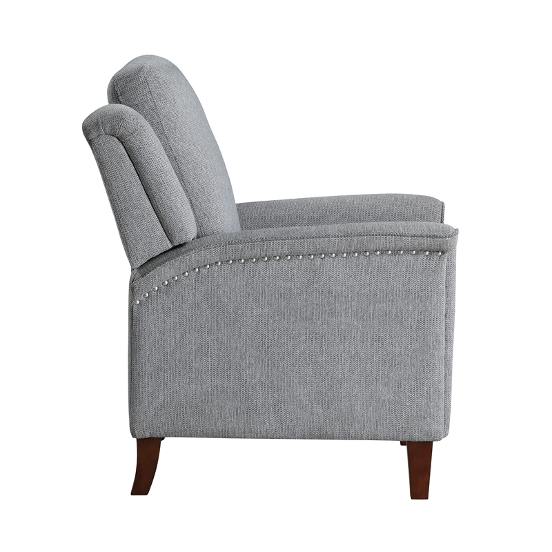 Lexicon Lansing Chenille Push Back Reclining Chair in Gray