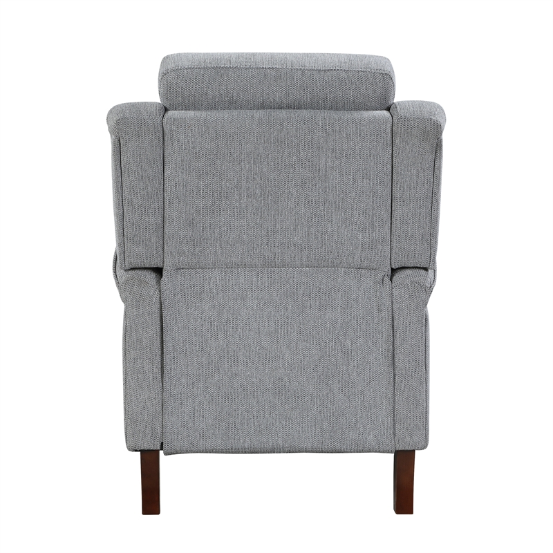 Lexicon Lansing Chenille Push Back Reclining Chair in Gray