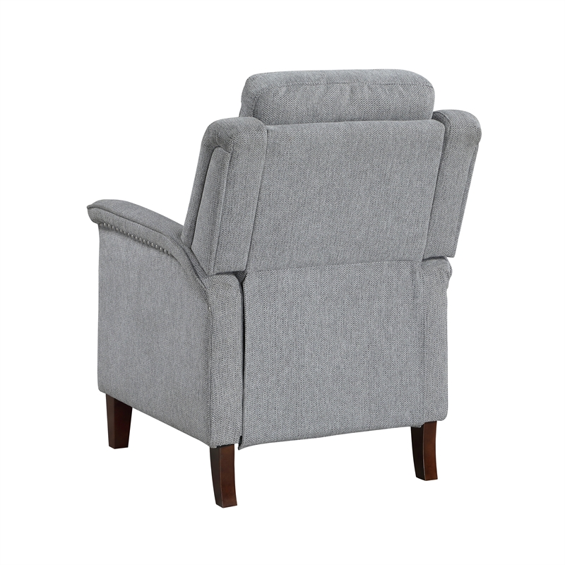 Lexicon Lansing Chenille Push Back Reclining Chair in Gray
