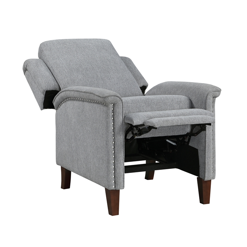 Lexicon Lansing Chenille Push Back Reclining Chair in Gray