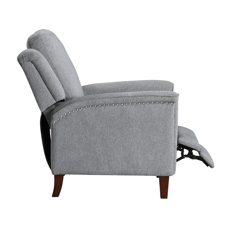 Lexicon Lansing Chenille Push Back Reclining Chair in Gray