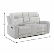 Lexicon Benton Corduroy Double Reclining Love Seat in Light Gray