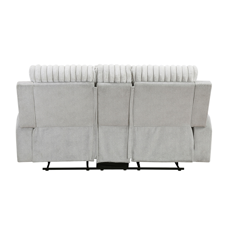 Lexicon Benton Corduroy Double Reclining Love Seat in Light Gray