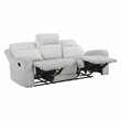Lexicon Benton Corduroy Double Reclining Sofa in Light Gray