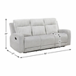 Lexicon Benton Corduroy Double Reclining Sofa in Light Gray