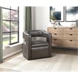Lexicon Sawyer Faux Leather Accent Chair in Dark Coffee