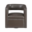 Lexicon Sawyer Faux Leather Accent Chair in Dark Coffee