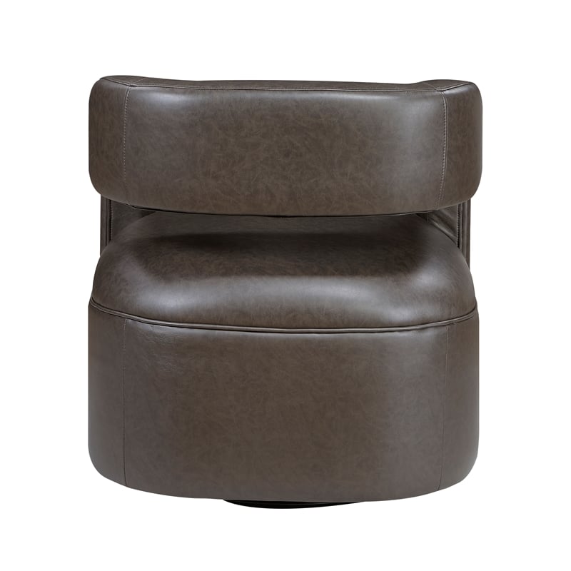 Lexicon Sawyer Faux Leather Accent Chair in Dark Coffee