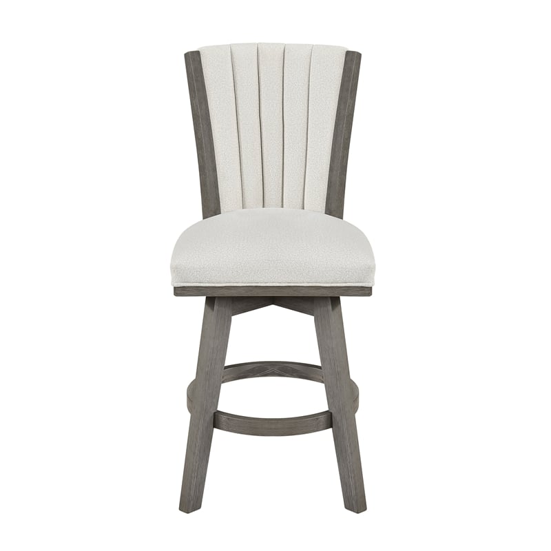 Lexicon Corvallis Velvet Counter Height Swivel Stool in Beige