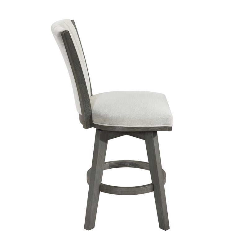 Lexicon Corvallis Velvet Counter Height Swivel Stool in Beige