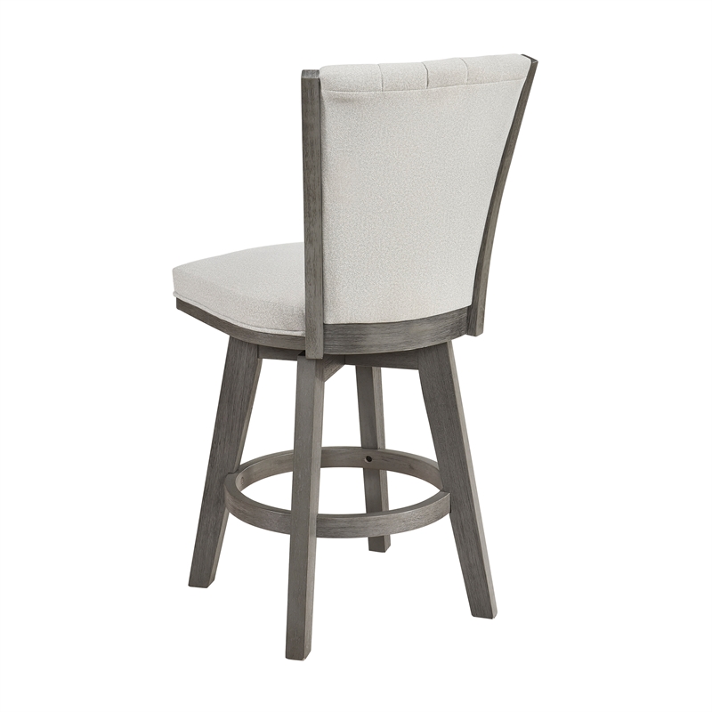 Lexicon Corvallis Velvet Counter Height Swivel Stool in Beige