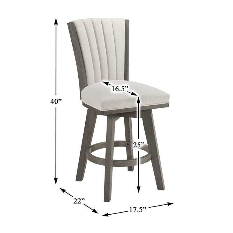 Lexicon Corvallis Velvet Counter Height Swivel Stool in Beige