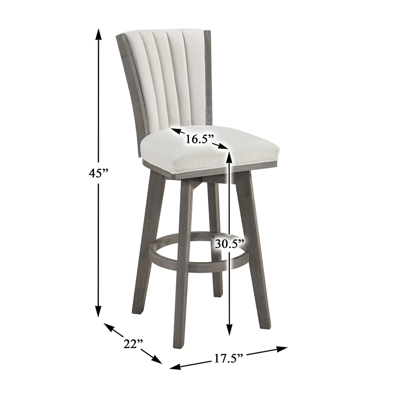 Lexicon Corvallis Velvet Pub Height Swivel Stool in Beige