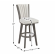Lexicon Corvallis Velvet Pub Height Swivel Stool in Beige