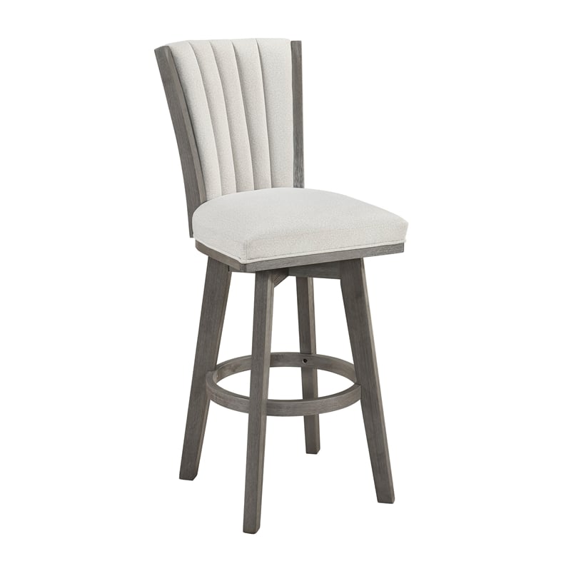 Lexicon Corvallis Velvet Pub Height Swivel Stool in Beige