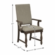 Lexicon Stonington Textured Dining Arm Chair in Beige