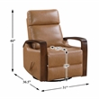 Lexicon Margerie Faux Leather Swivel Glider Reclining Chair in Camel