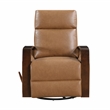Lexicon Margerie Faux Leather Swivel Glider Reclining Chair in Camel