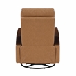 Lexicon Margerie Faux Leather Swivel Glider Reclining Chair in Camel