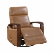 Lexicon Margerie Faux Leather Swivel Glider Reclining Chair in Camel