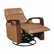 Lexicon Margerie Faux Leather Swivel Glider Reclining Chair in Camel