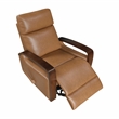 Lexicon Margerie Faux Leather Swivel Glider Reclining Chair in Camel