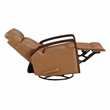 Lexicon Margerie Faux Leather Swivel Glider Reclining Chair in Camel